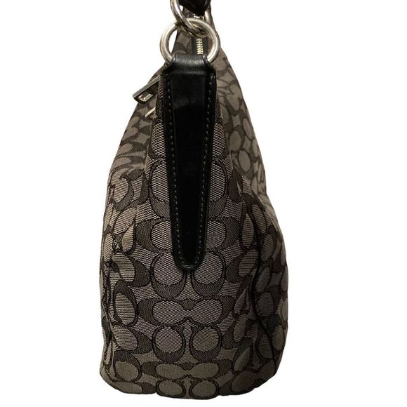 Coach Black Signature Print Shoulder Bag - Picture 6 of 12